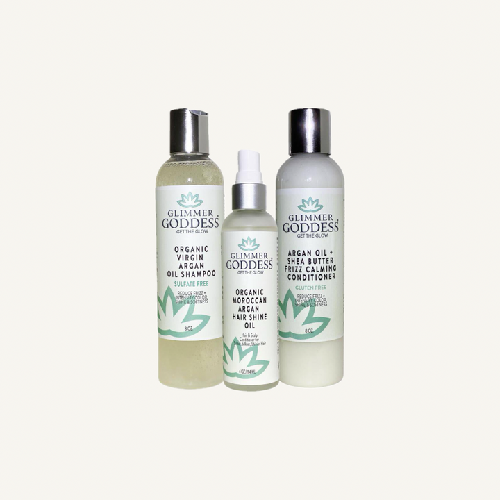 Organic Argan Oil Trio (Shampoo + Conditioner + Hair Shine Spray)